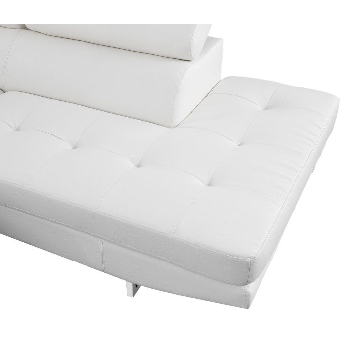 The Alessio – White Leather Left-Arm Facing Chaise Sectional
