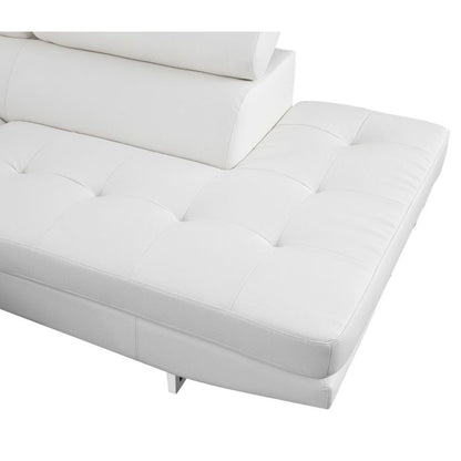 The Alessio – White Leather Left-Arm Facing Chaise Sectional