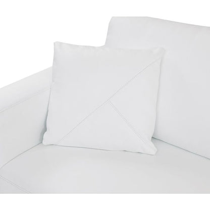 The Valerio – White Italian Leather Right Arm Facing Sectional