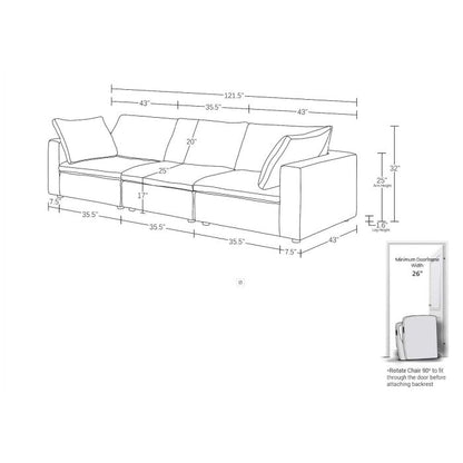 The Montclair – Beige Modular Italian Leather Sofa