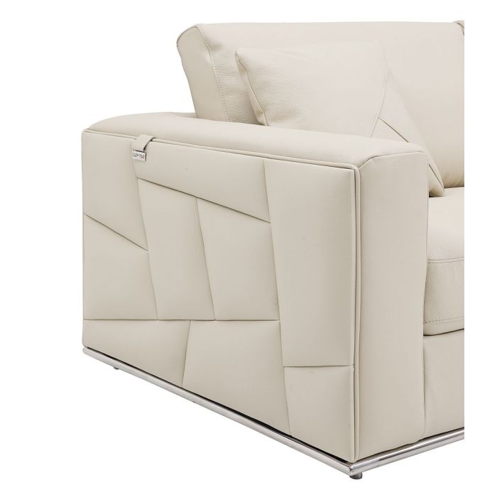 The Valerio – Cream Italian Leather Right-Arm Facing Sectional