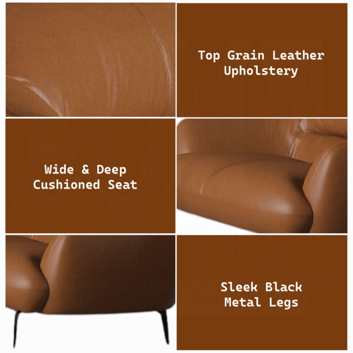 Leonia Loveseat - Cognac